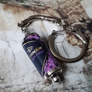 Unique STRONGBOW DARK FRUIT KEYRING fab CIDER pub MINIATURE keychain CANS cool