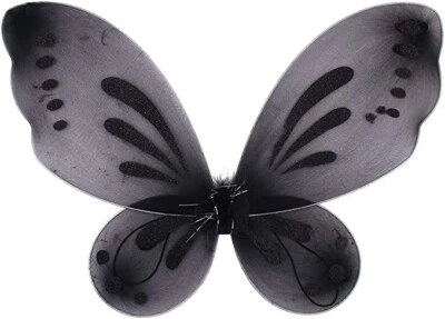 NEW! Black Fairy Wings Child Costume Butterfly Wings Sexy Adult Dark Angel Wings - Image 1 of 4