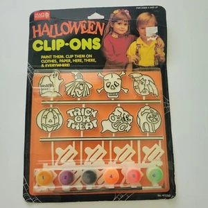 Vintage Craft House Holloween Clip-Ons Trick Or Treat Paint By Number New  - Picture 1 of 5