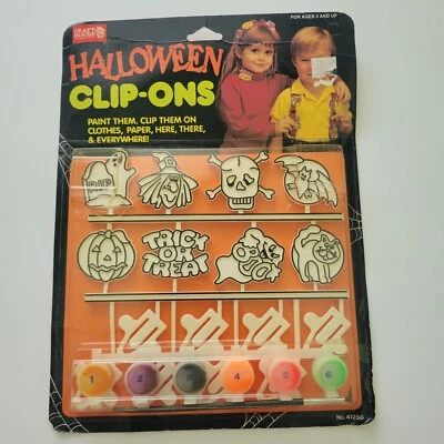 Vintage Craft House Holloween Clip-Ons Trick Or Treat Paint By Number New  - Image 1 of 4