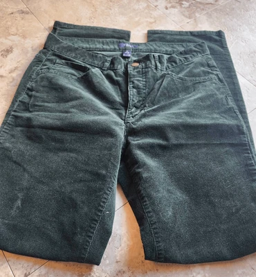 P15 Chaps Verde Suave Aterciopelado Pantalones Elegante Negocios Informales Exterior Mujer Talla 12 Foto 1 de 4