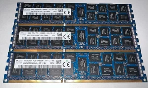 48Gb (3x16GB) Hynix PC3-14900R DDR3-1866 2rx4 Server memory - Picture 1 of 1