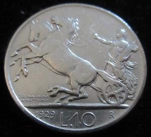 MDS ITALIA ITALIA 10 LIRAS 1929 R "VITTORI EMANUELE III.", PLATA # - Imagen 1 de 2