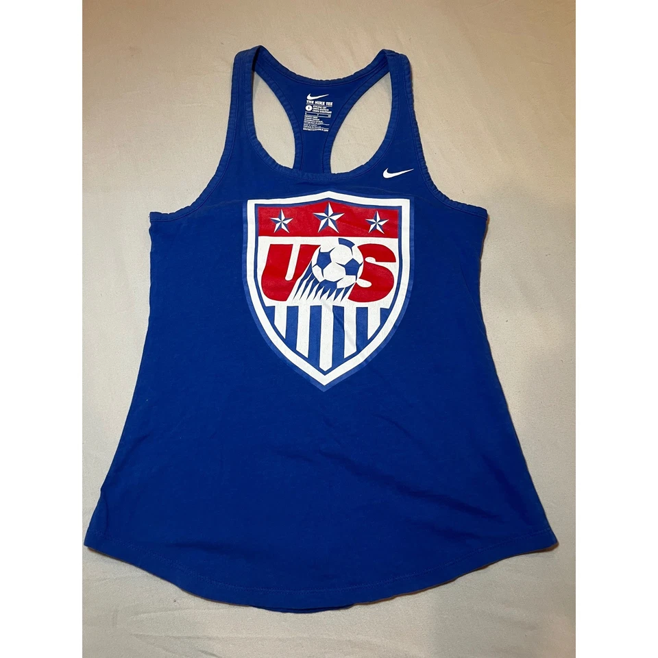 Nike Womens USA Soccer Tank Top Racerback Blue Sleeveless Athletic Tee - Image 1 of 4