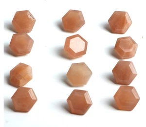 Natural Peach Moonstone Hexagon Cut AAA Loose Gemstone For Making All Jewelry - Picture 1 of 8