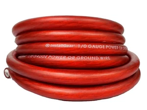 InstallGear 1/0 Gauge Red Wire AWG CCA Power or Ground Wire 25Feet - Picture 1 of 3
