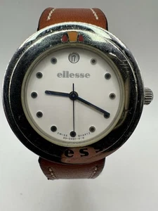 Vintage Ellesse Quartz Swiss Made Men's Watch 03-0001-010 Leather  - Picture 1 of 8