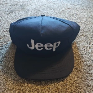 Gorra de béisbol vintage Jeep Five Panel Flat Bill sombrero azul marino - Imagen 1 de 4