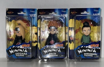 "Lote 3 NUEVO Toynami Shonen Jump Naruto Shippuden Mininja PAIN DEIDARA SHIKAMARU 4""" Foto 1 de 4