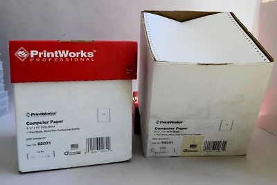 9.5" X 11" continuous tractor feed 20lb printer paper 2,500 sheets banners craft - Image 1 of 3