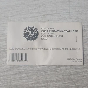 Lionel 6-65041 Fibre Insulating Track Pins for O-27 Track, One Dozen - Picture 1 of 5