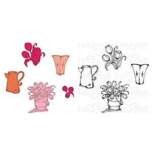 Heartfelt Creations Tulip Time Collection Tulip Bouquet Die Stamp Combo Card - Picture 1 of 1