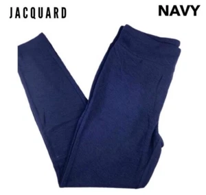LuLaRoe Womens Leggings Luxe Size XL Navy Blue Textured Jacquard Pants NWT - Picture 1 of 3