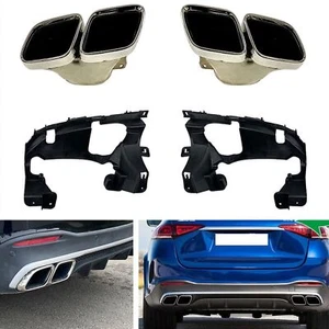Kit de tubo de escape trasero plateado para Mercedes Benz W167 GLE53 AMG 2020-2022 Quad Out - Imagen 1 de 6