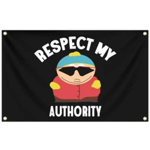 Respect My Authority Funny Cartman Flag 3X5 Ft South Park Tapestry Banner Dorm - Picture 1 of 6