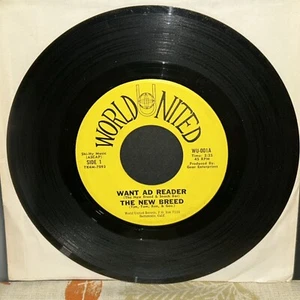 *HEAR* EX+ NEW BREED: want ad reader /one more for the good guys WORLD UNITED 7" - Picture 1 of 2