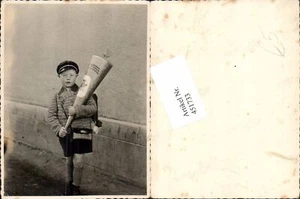 451733,Fotokarte Erster Schulgang Einschulung Bub Mütze Schultüte - Picture 1 of 1