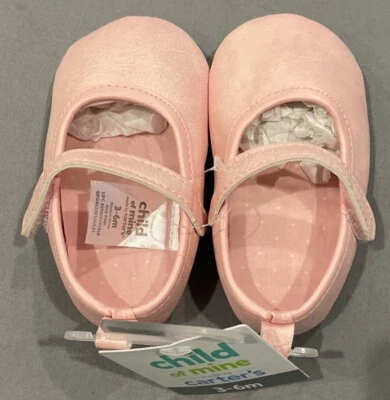 NUEVO Zapatos Infantiles Carter’s Child Of Mine Rosa, 3-6 Meses Foto 1 de 2