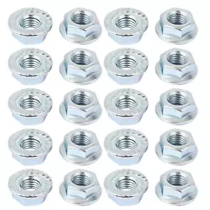 20 Stck. 5/16 Zoll x 24 Kohlenstoffstahl gezahnt Sechskant Flansch Sicherungsmuttern - Bild 1 von 2