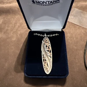 Montana Silversmiths Halskette Damen Feder 20" Silber Rose NC4222RG - Bild 1 von 5