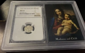 1537 HUNGARY Denar  SILVER COIN - NGC MS63 - CHOICE UNC - Picture 1 of 2