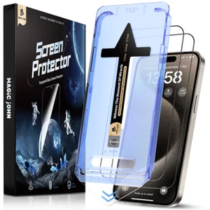 Magic John Hartglas Displayschutzfolie für iPhone15 14 13 12 11 Pro Max Plus - Bild 1 von 22