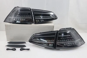 Fits 2015-2017 Volkswagen Golf GTI Sequential Black Tail Lights Brake Lamp LED - Picture 1 of 12