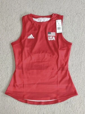 Camiseta Adidas Team USA para mujer voleibol azul primo roja talla grande FK1047 NUEVA CON ETIQUETAS Foto 1 de 3