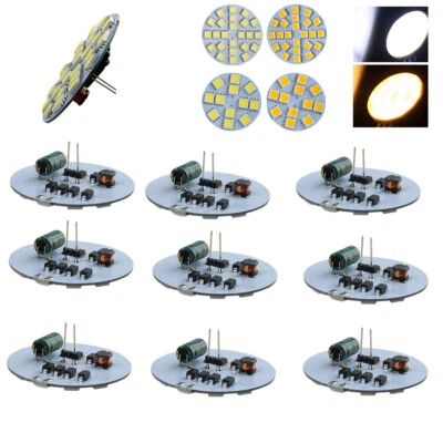 10Pcs G4 Back Pin LED-Lampen AC/DC 12V 24V 1W 2W 3W 5050 5730 SMD weiße Lampe - Bild 1 von 4