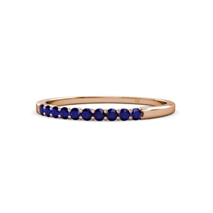 TriJewels Blue Sapphire 10 Stone Wedding Band 0.32 ctw in 14K Rose Gold JP:10607 - Picture 1 of 5