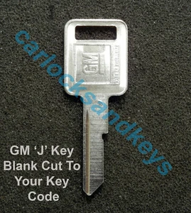 1970, 74, 78, 82 Buick Riviera OEM GM 'J' Key Blank Cut To Your Key Code - Picture 1 of 1