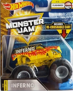 New Hot Wheels Monster Jam Trucks 1/64 INFERNO Flashback Recrushable Car - Picture 1 of 4