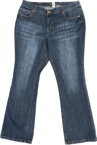 Maurices Womens Blue Wash Flared Leg Stretch Fit 5-Pocket Denim Jean sz 20 Longs - Picture 1 of 21