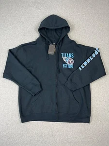Tennessee Titans Jacket Mens 2XL Blue Hooded Full Zip Sleeve Logo Pockets - Picture 1 of 9
