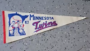 Rare Vintage 1969 MLB Minnesota Twins Major League Baseball Felt Pennant White - Picture 1 of 11