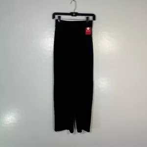 Women’s Spanx Very Black Velvet Front Slit Pant XS Petite XSP Pull On NEW - Picture 1 of 7