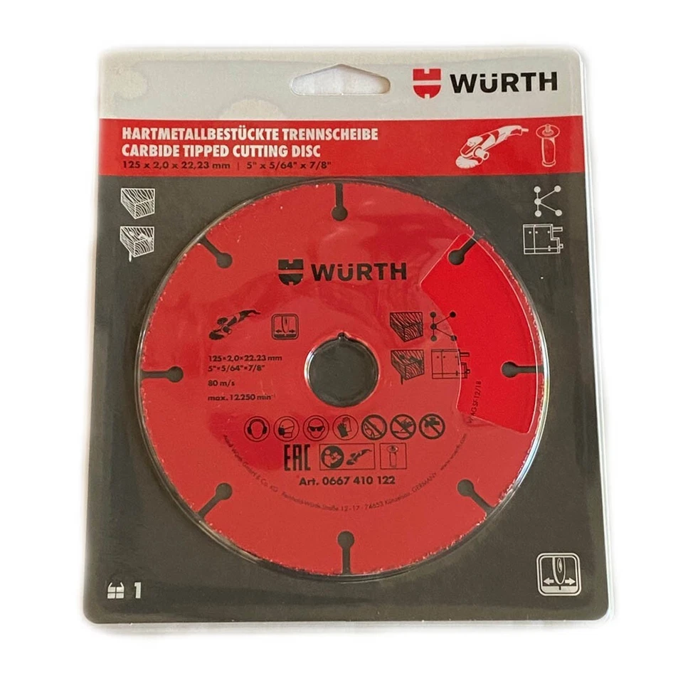 Würth Hartmetall Trennscheibe 125mm Hartmetall Flexscheibe 0667410122