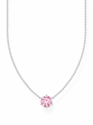Thomas Sabo KE2210-051-9-L45V Collana d'argento con ciondolo in zirconi rosa ... - Immagine 1 di 4