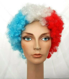 Peluca Afro Disfraz Rojo Blanco y Azul 4 de Julio - Imagen 1 de 5