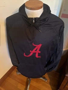 NWT NCAA ALABAMA CRIMSON TIDE 1/4 ZIP HOODED PULLOVER SWEATSHIRT MENS L - Picture 1 of 3