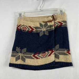 Ralph Lauren Wrap Skirt Fair Isle Small 7 Sweater Knit cotton wool Blend - Picture 1 of 10