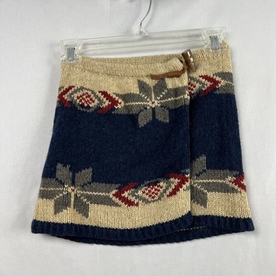 Ralph Lauren Wrap Skirt Fair Isle Small 7 Sweater Knit cotton wool Blend - Image 1 of 4