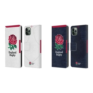 ENGLAND RUGBY UNION 2020/21 CREST KIT LEATHER BOOK CASE FOR APPLE iPHONE PHONES - Picture 1 of 8