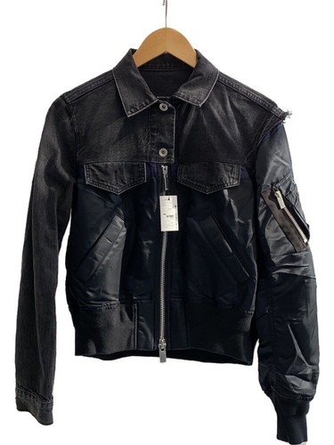 Giacca Sacai G Jean 19AW Denim Docking Zip Up 1 Nylon Nero 19 04475 Usata