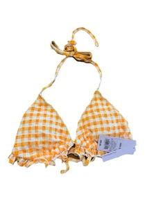 Nuevo top de bikini Wild Fable XS 0-2 naranja guinga triángulo volantes para mujer - Imagen 1 de 1
