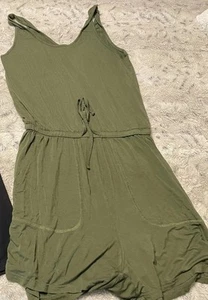 REORIA Womens Basic Green Sleeveless Tank Short Rompers Small - Picture 1 of 5