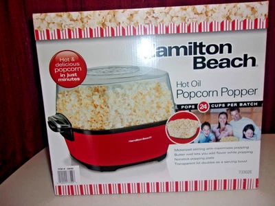 HAMILTON BEACH - HOT OIL POPCORN POPPER  24 CUPS MODEL 73302 **NEW** - Image 1 of 4