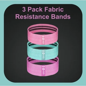 3 Pack Te-Rich Resistance Fabric Loop Workout Bands Non Slip Thick Squat Bands - Picture 1 of 5