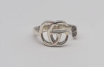 Gucci Marmont Double GG Key Engraved Edge Ladies Ring Size 4.75 - Image 1 of 4