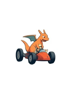 Charizard Driving Vinyl Car Decal Sticker – Waterproof & UV-Resistant - Bild 1 von 1